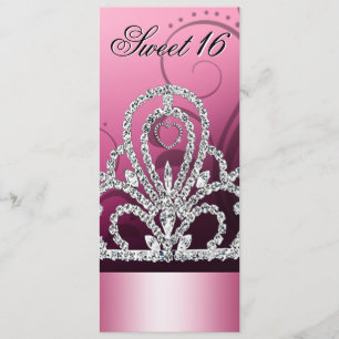 Prinzessin Tiara 16 . Geburtstag (Rosa) Einladung