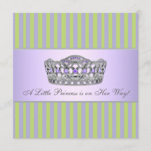 Prinzessin Tiara Grün Lila Baby Shower Mädchen Einladung