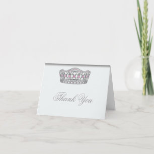 Prinzessin Tiara Princess White Pink Vielen Dank Dankeskarte