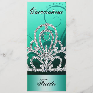 Prinzessin Tiara Quinceanera (Aqua) Einladung