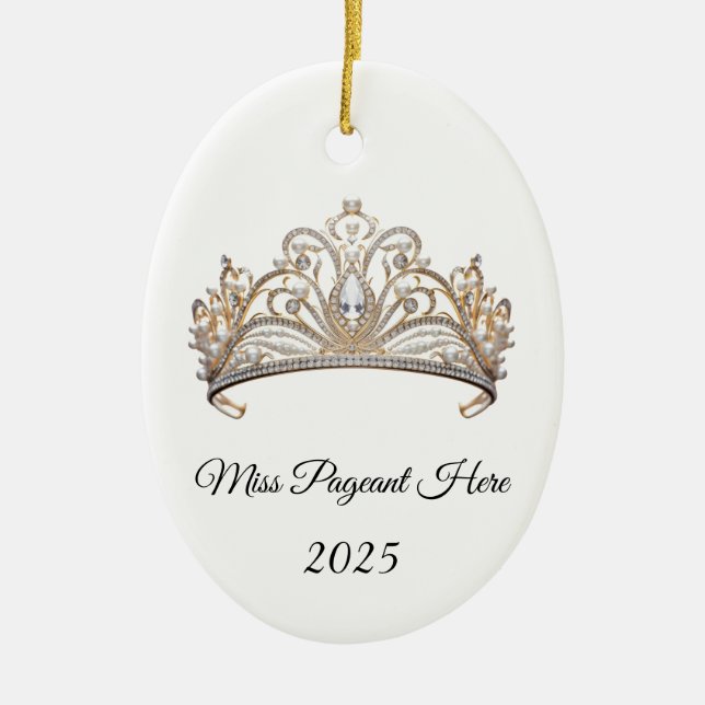 Prinzessin Tiara Schmuck Keramik Ornament (Vorne)