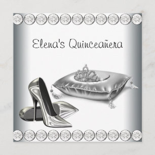 Prinzessin Tiara White Quinceanera High Heel Shoes Einladung