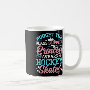 Prinzessin trägt Hockeyschlittschuhe Liebhaber Eis Kaffeetasse