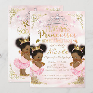 Prinzessin Tutu Krone Ethnische Zwillingsmädchen B Einladung