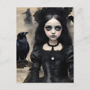 Prinzessin und der Rabe Postkarte