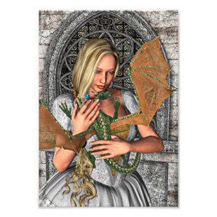 Prinzessin und Drache Fotodruck