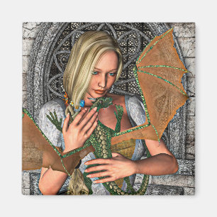 Prinzessin und Drache Magnet