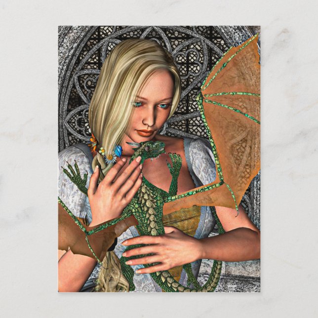 Prinzessin und Drache Postkarte (Vorderseite)