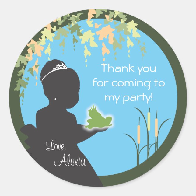 Prinzessin und Froschsticker Runder Aufkleber (Vorderseite)