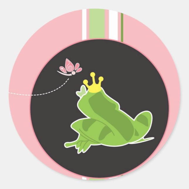 Prinzessin und Froschsticker Runder Aufkleber (Vorderseite)