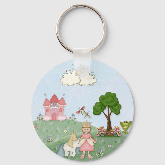 Prinzessin und ihre Burg Schlüsselanhänger (Vorderseite)