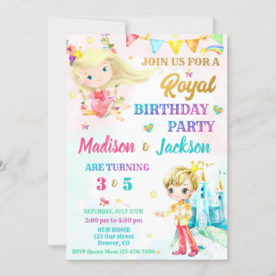 Prinzessin und Prinzessin zum Geburtstag Einladung