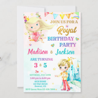 Prinzessin und Prinzessin zum Geburtstag Einladung