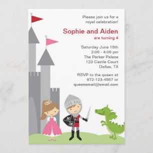 Prinzessin und Ritter Einladung zum Geburtstag