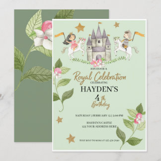 Prinzessin und Ritter Party, Prinzessin, Kindergeb Einladung