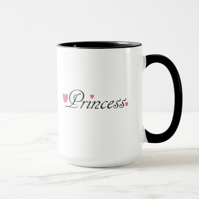 Prinzessin und rosa Herz-Tasse Tasse (Rechts)