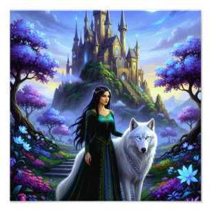 Prinzessin und Wolf Fotodruck