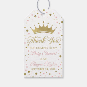 Prinzessin Vielen Dank Tag, Rosa, Imitat Glitzer, Geschenkanhänger