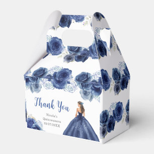 Prinzessin von Navy Blue Dress Quinceanera Vielen  Geschenkschachtel