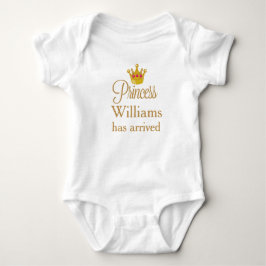 Prinzessin (Vorname oder Nachname) ist angekommen Baby Strampler