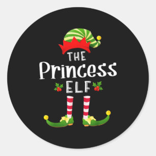 Prinzessin Weihnachtself passendes Pyjama X-mas-Pa Runder Aufkleber