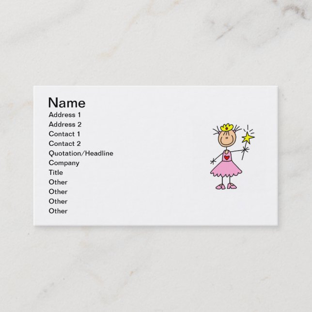 Prinzessin With Wand Visitenkarte (Vorderseite)