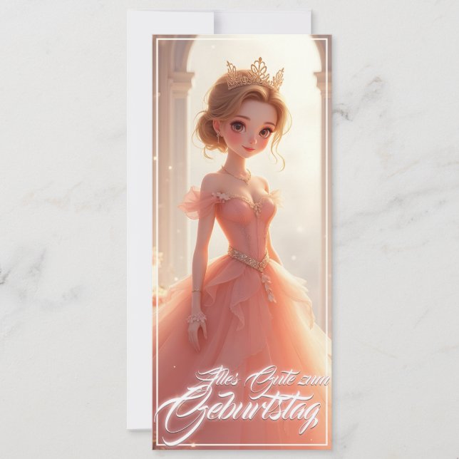 Prinzessin zum Geburtstag im rosa Traumkleid (Vorderseite)