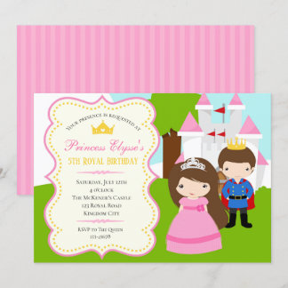 Prinzessin zum Geburtstag (mit Prinz) Einladung