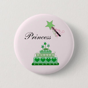 Prinzessinentorte und grüner Zauberstab Button