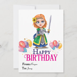 Prinzessinnen Geburtstag  Karte