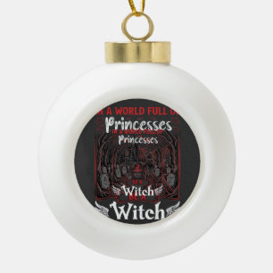 Prinzessinnen Hexe Halloween Schloss Kessel Grab Keramik Kugel-Ornament