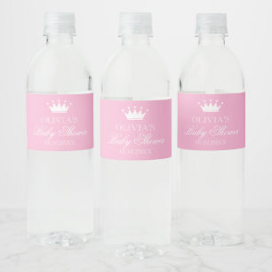Prinzessinnen-Kronen-Baby-Shower-Wasserflaschen-Et
