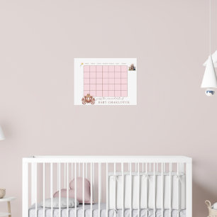 Prinzessinnen-Kutsche Baby Shower Kalender Schätzu Poster