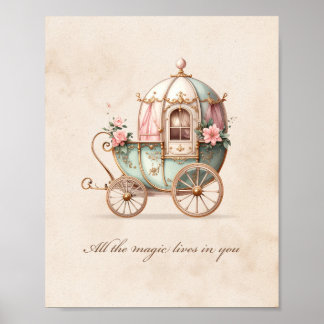 Prinzessinnen-Kutsche-Nursery-Kunstposter Poster