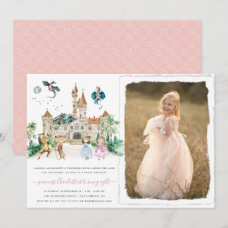 Prinzessinnen, Ritter & Dragons Fairy Tale zum Geb Einladung