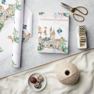 Prinzessinnen, Ritter & Dragons Fairy Tale zum Geb Geschenkpapier