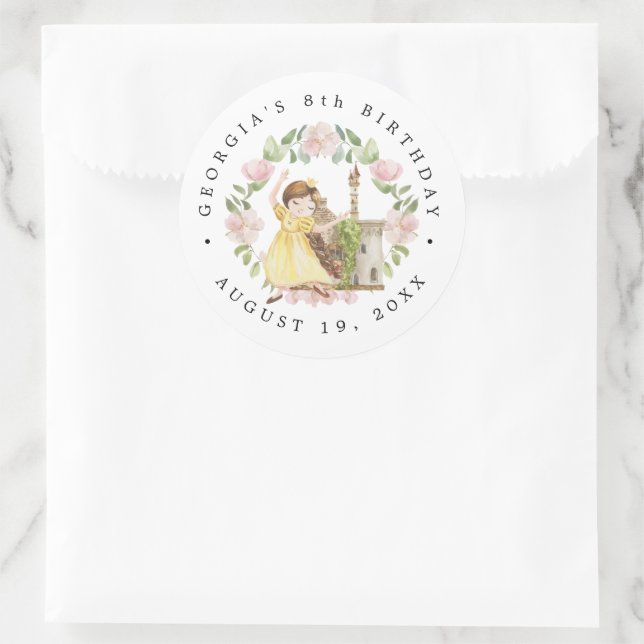Prinzessinnen, Ritter & Dragons Fairy Tale zum Geb Runder Aufkleber (Tasche)