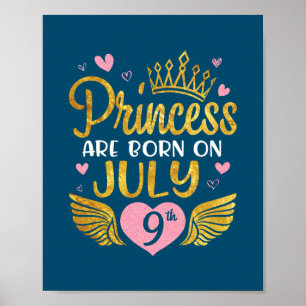 Prinzessinnen werden am 9. Juli geboren Alles Gute Poster