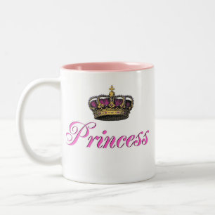 Prinzessinnenkrone in heißem Rosa Zweifarbige Tasse