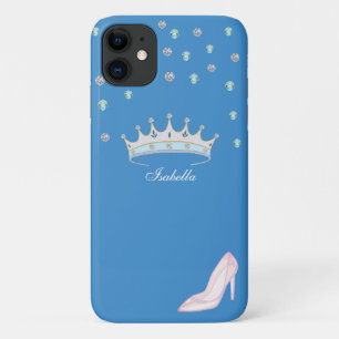 Prinzessinnenkrone & Kristallschuh auf Himmelblau Case-Mate iPhone Hülle