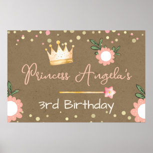 Prinzessinnenkrone Pink Kleines Mädchen Geburtstag Poster