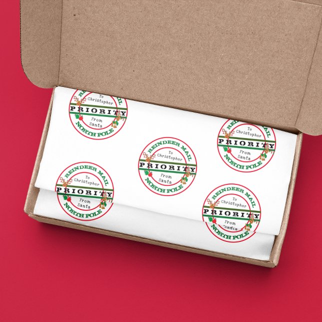 Prioritär-Rentierbrief von Santa Name Seidenpapier (Von Creator hochgeladen)