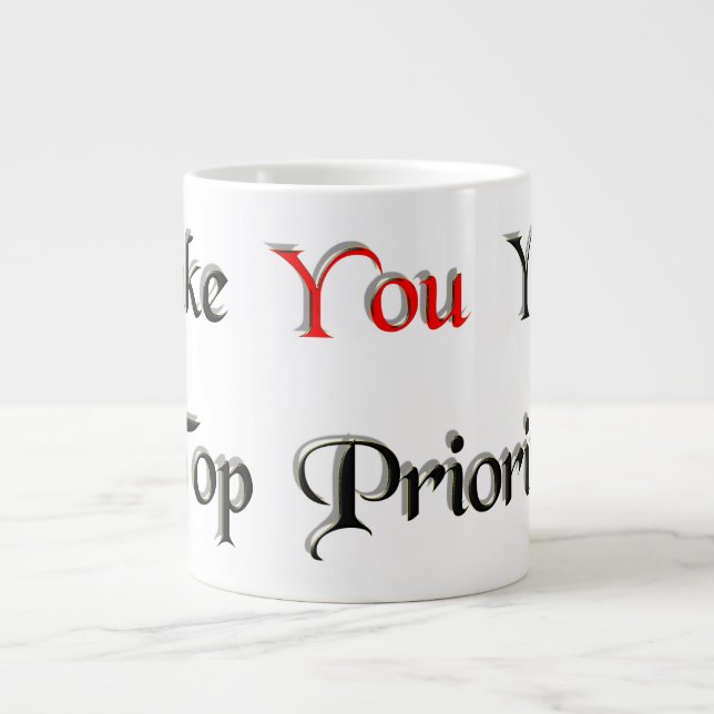 Priorität 1 Jumbo-Tasse (Vorderseite)
