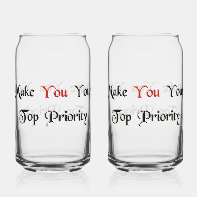 Prioritätsachse 1 Trinkbehälter Set Stemless Wine  Dosenglas (Vorderseite)