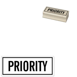 Prioritätsstempel aus Gummi Holz für Unternehmen Gummistempel