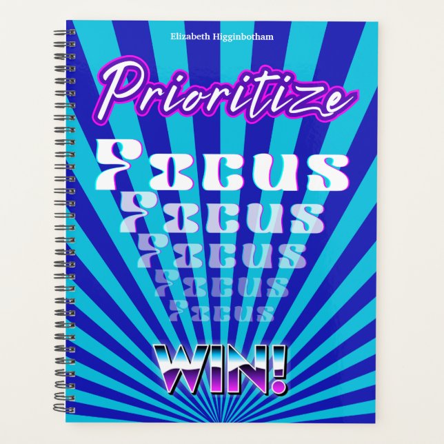 Prioritize Focus Win Concentration Motivational Planer (Vorderseite)