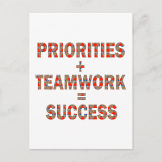 PRIORITY Teamwork Erfolg Weisheit LOWPRICE GIFTS Postkarte