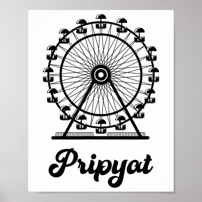 Pripyat Ukraine With Ferris Wheel  Poster (Vorne)