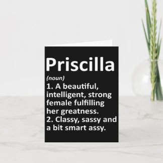 Priscilla Definition Personalisiert Name Funny Chr Karte