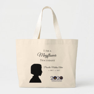 Priscilla Mullins Alden Mayflower Nachkomme-Tasche Jumbo Stoffbeutel
